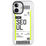 iPhone 16 Pro Max Personalised Seoul Boarding Pass Black Impact Phone Case