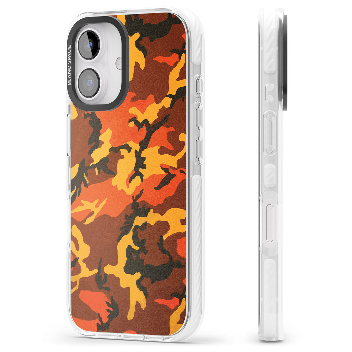 iPhone 16 Pro Max Orange Camo Black Impact Phone Case