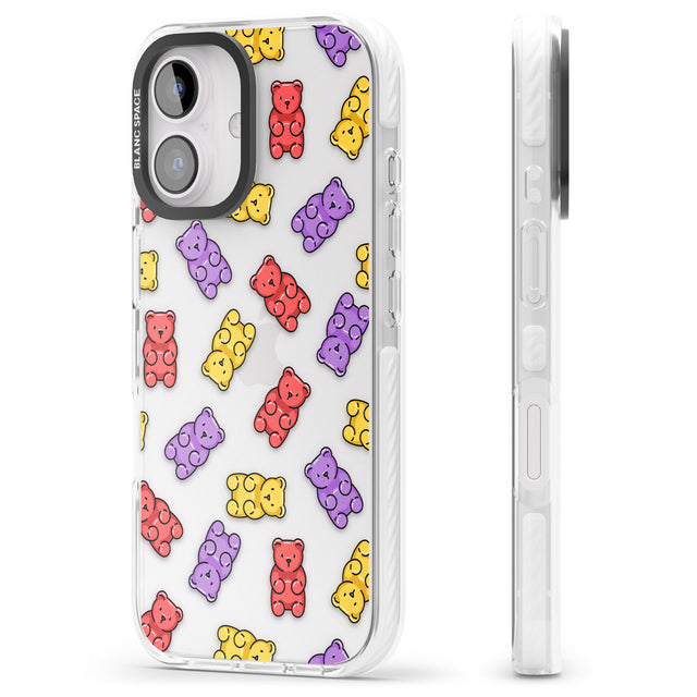 iPhone 16 Pro Max Gummy Bear Pattern Black Impact Phone Case