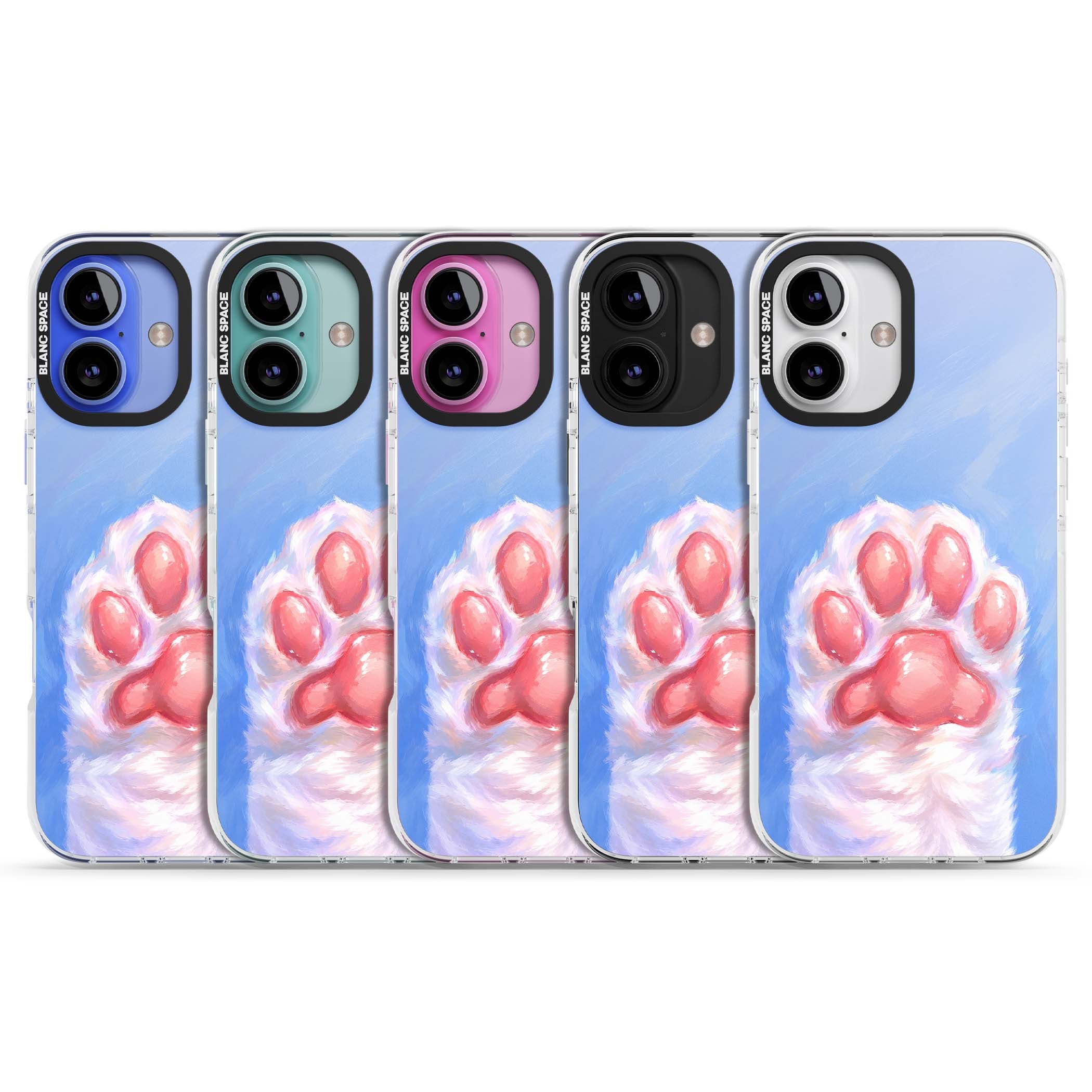 Soft White Paw cute iPhone case | Clear Impact case for iPhone 16, iPhone 16 Plus