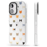 iPhone 16 Pro Max Cute Cat Face Transparent Black Impact Phone Case