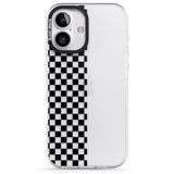 iPhone 16 Pro Max Checker: Half Black Check on Clear Black Impact Phone Case