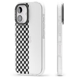 iPhone 16 Pro Max Checker: Half Black Check on Clear Black Impact Phone Case