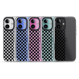 iPhone 16 Pro Max Checker: Half Black Check on Clear Black Impact Phone Case