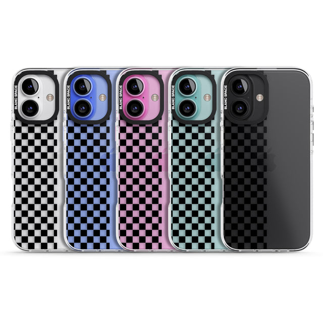 iPhone 16 Pro Max Checker: Half Black Check on Clear Black Impact Phone Case