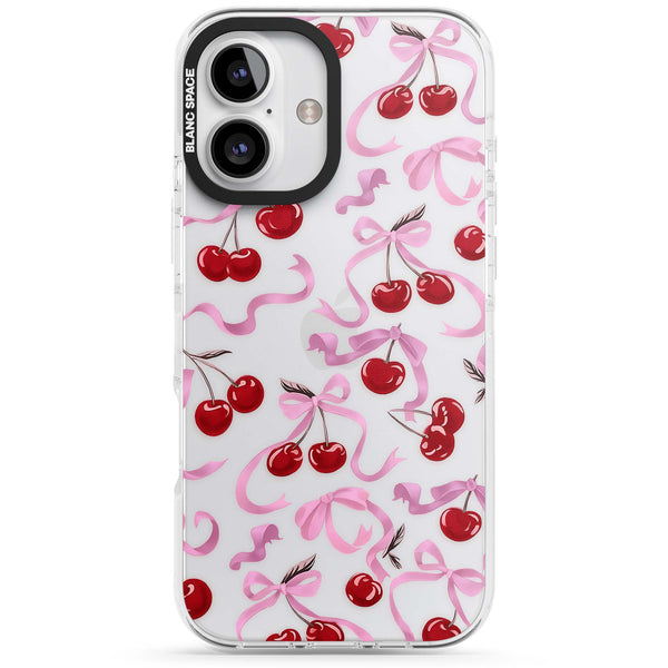 Pink Bow & Cherries