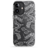 iPhone 16 Pro Max White Dragon Pattern Black Impact Phone Case