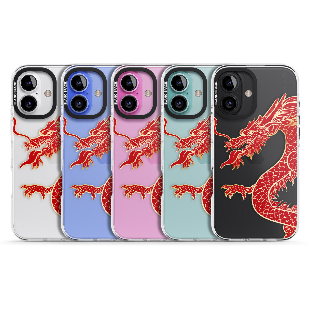 iPhone 16 Pro Max Large Red Dragon Black Impact Phone Case