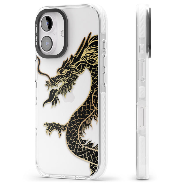 iPhone 16 Pro Max Large Black Dragon Black Impact Phone Case