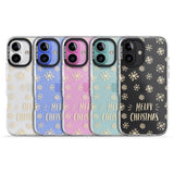 iPhone 16 Pro Max Christmas Snowflake Pattern Black Impact Phone Case