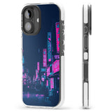 iPhone 16 Pro Max Pink & Turquoise - Neon Cities Black Impact Phone Case