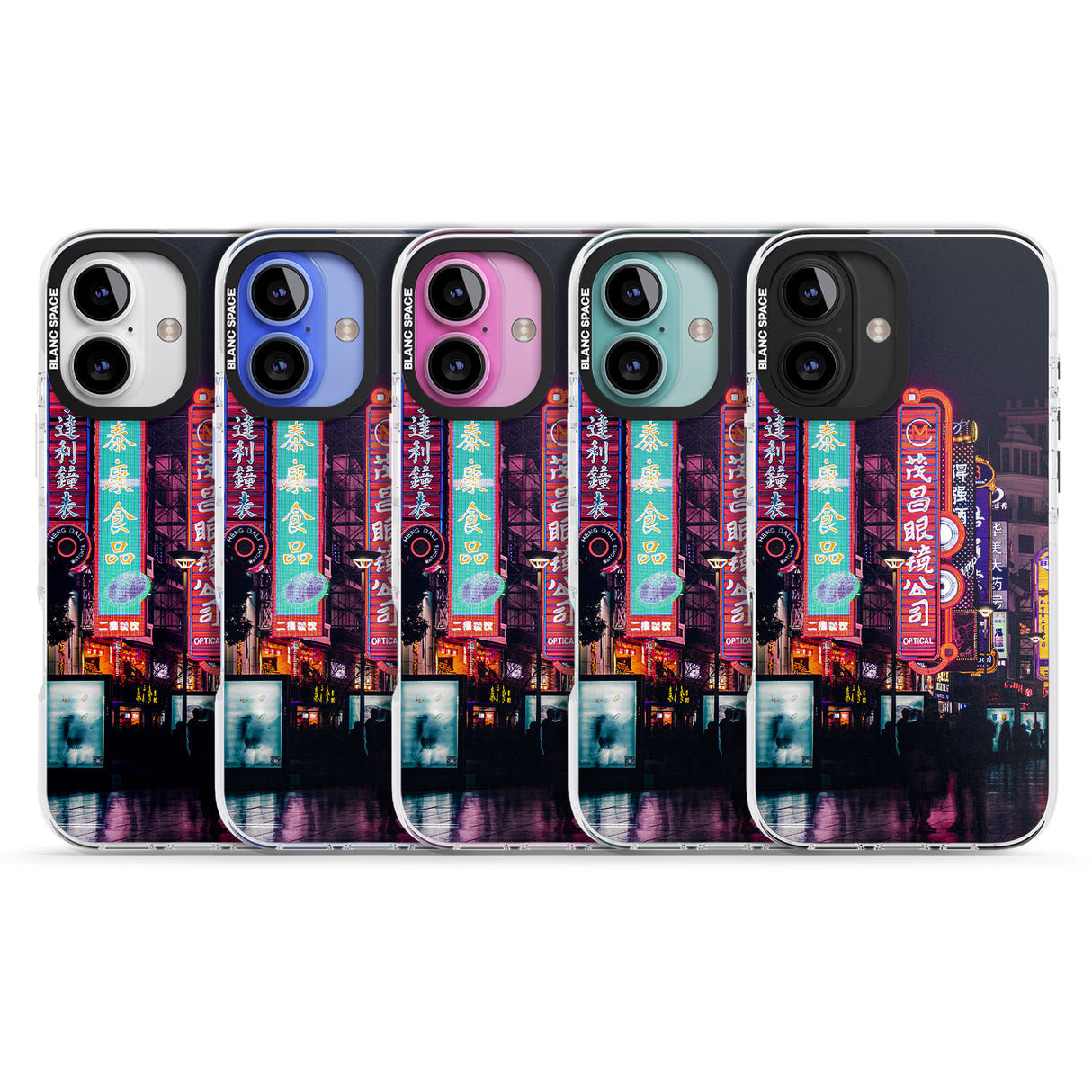 iPhone 16 Pro Max Busy Street - Neon Cities Photographs Black Impact Phone Case