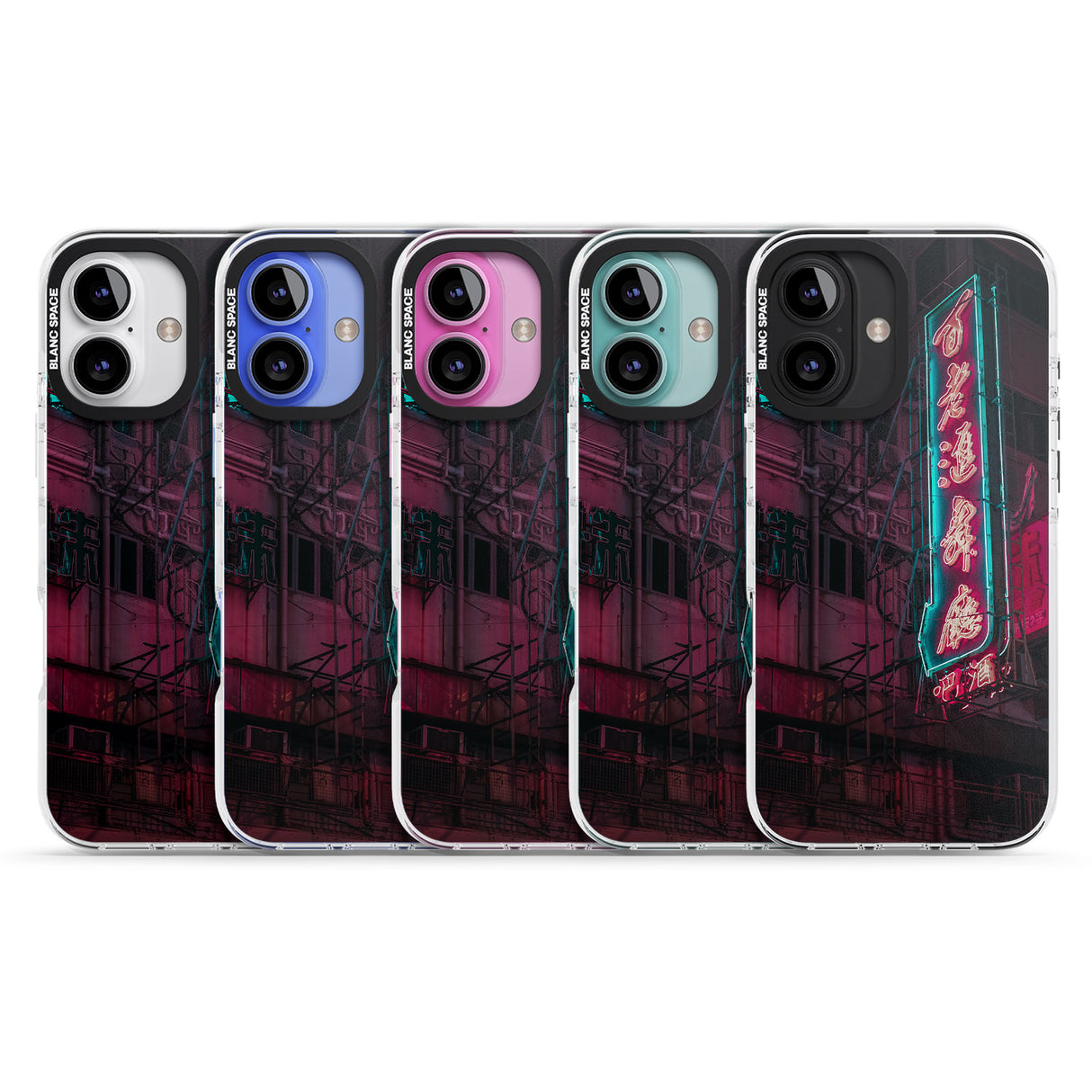 iPhone 16 Pro Max Large Kanji Sign - Neon Cities Photographs Black Impact Phone Case