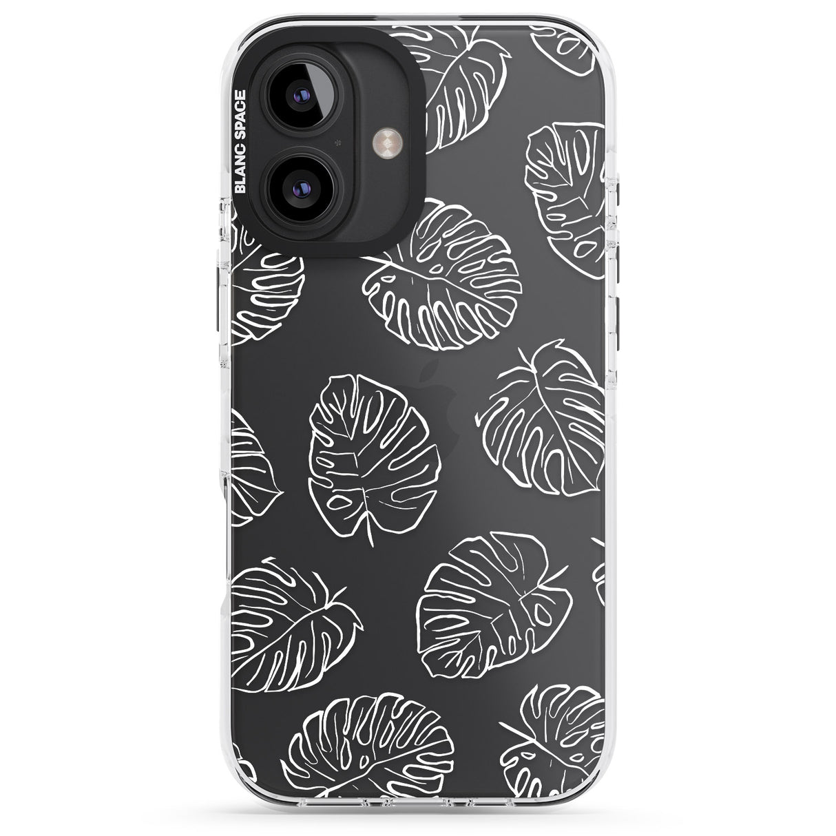 iPhone 16 Pro Max Monstera Leaves Black Impact Phone Case