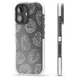 iPhone 16 Pro Max Monstera Leaves Black Impact Phone Case