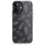 iPhone 16 Pro Max Clear Botanical Designs: Palm Leaves Black Impact Phone Case