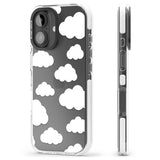 iPhone 16 Pro Max Transparent Cloud Pattern Black Impact Phone Case