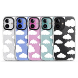 iPhone 16 Pro Max Transparent Cloud Pattern Black Impact Phone Case