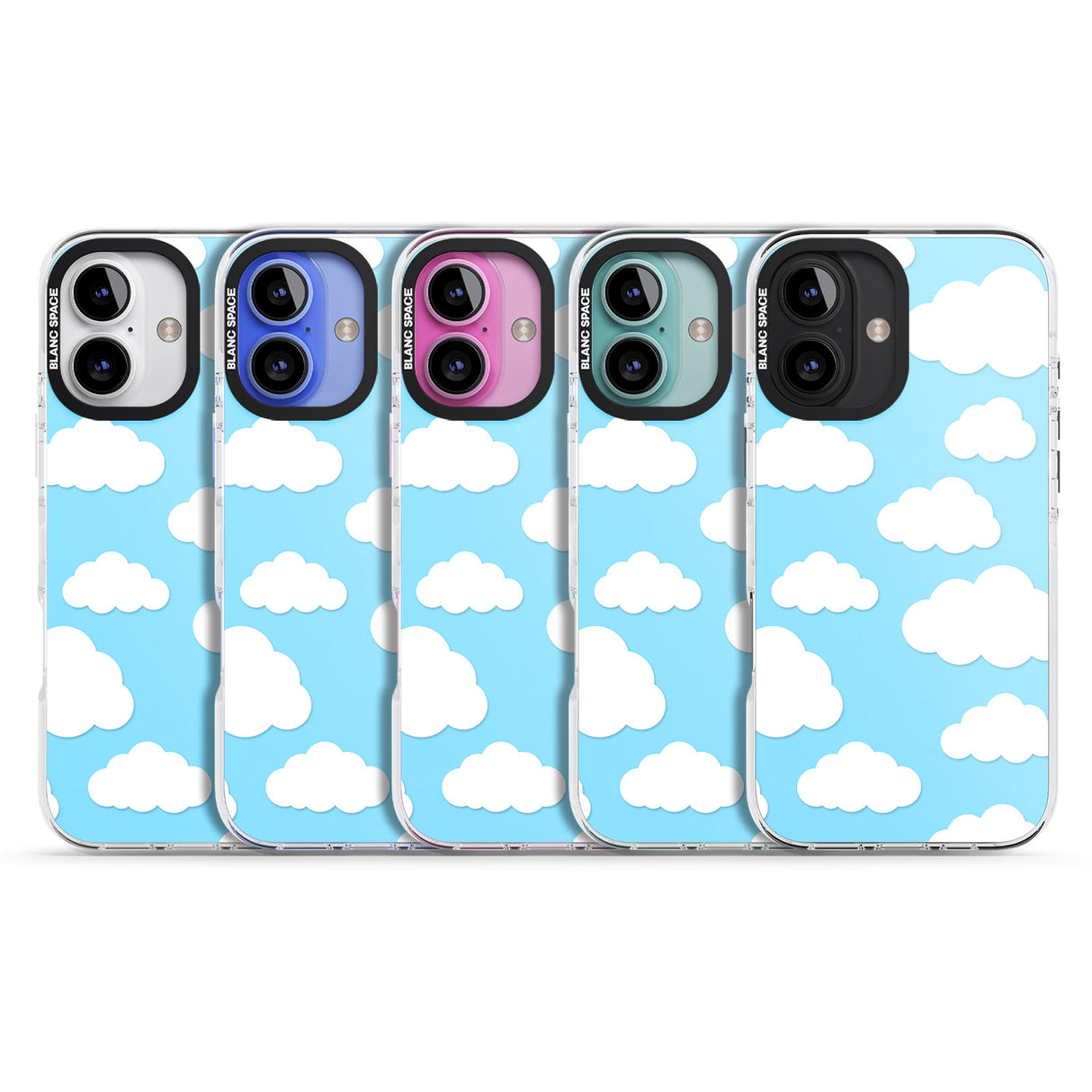 iPhone 16 Pro Max Blue Sky & Clouds Pattern Clear Impact Phone Case + Magsafe