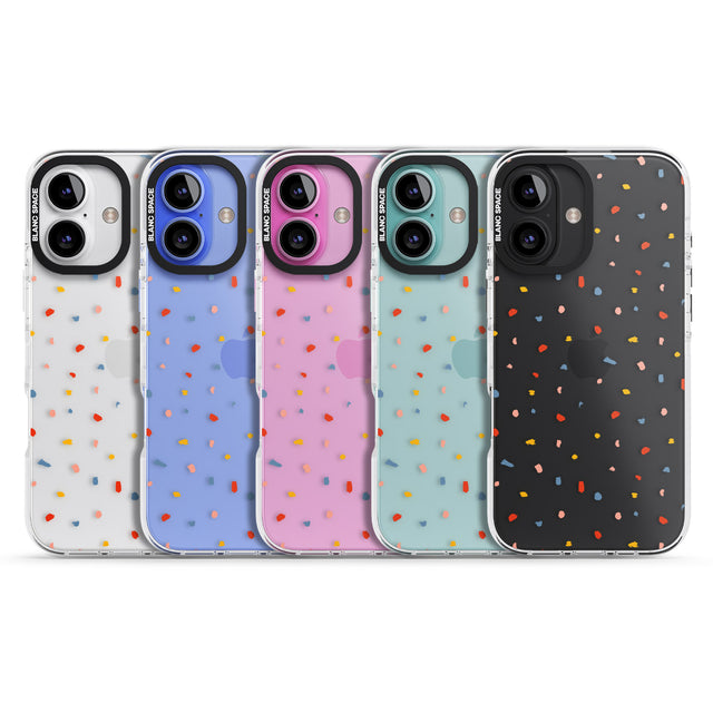 iPhone 16 Pro Max Small Confetti Print Clear Black Impact Phone Case