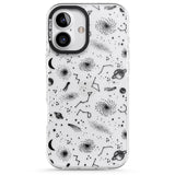 iPhone 16 Pro Max Mixed Galaxy Pattern Black Impact Phone Case