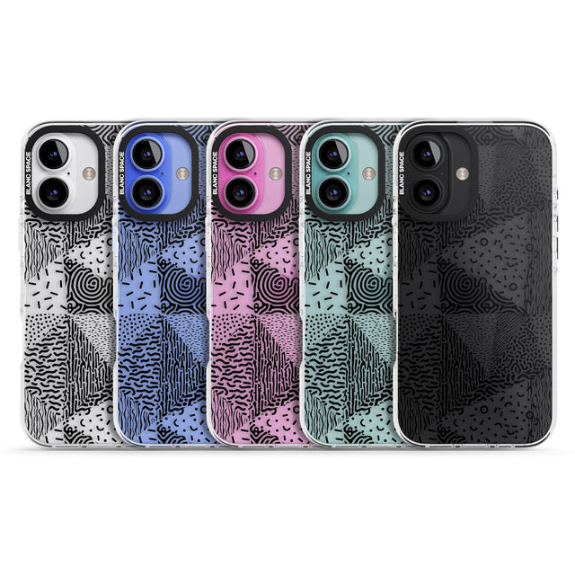 iPhone 16 Pro Max Pattern Mashup (Black) Black Impact Phone Case