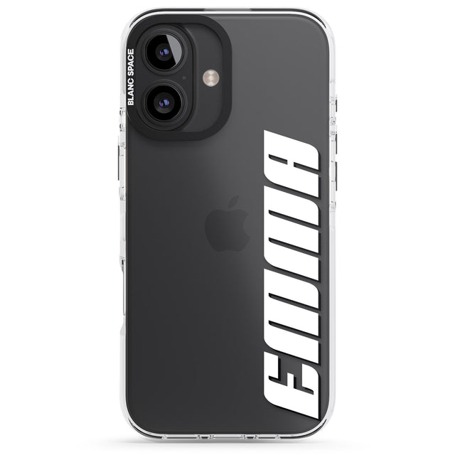 iPhone 16 Pro Max Personalised Clear Text 4B Black Impact Phone Case