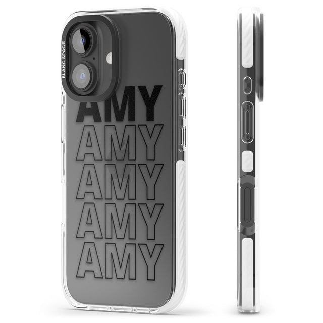 iPhone 16 Pro Max Personalised Clear Text 5A Black Impact Phone Case