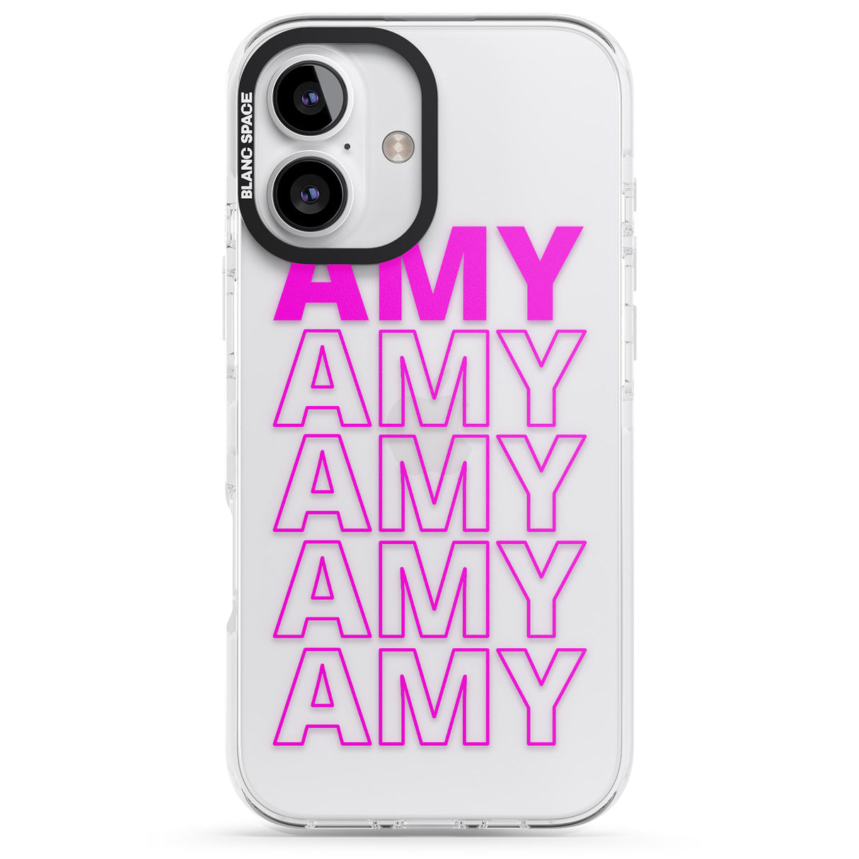 iPhone 16 Pro Max Personalised Clear Text 5D Black Impact Phone Case