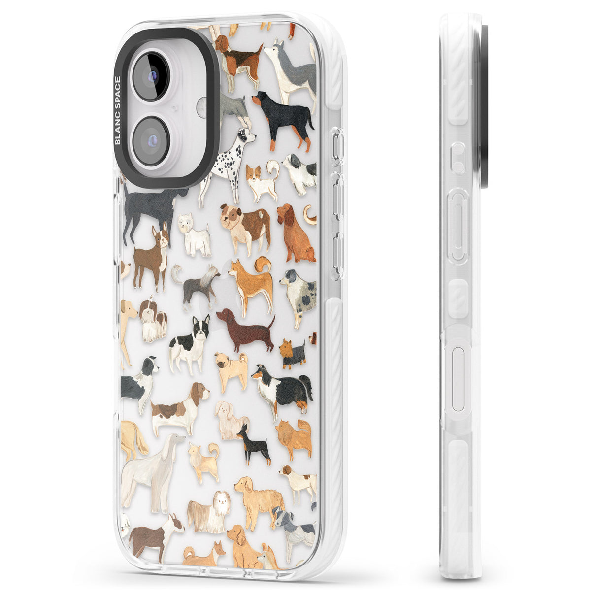 iPhone 16 Pro Max Hand Painted Dogs Black Impact Phone Case