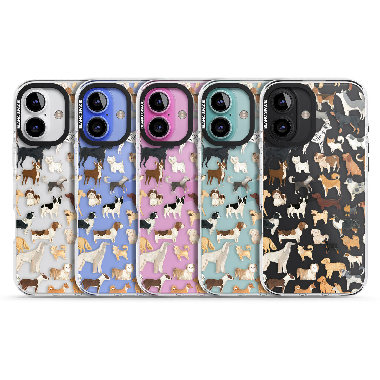 iPhone 16 Pro Max Hand Painted Dogs Black Impact Phone Case