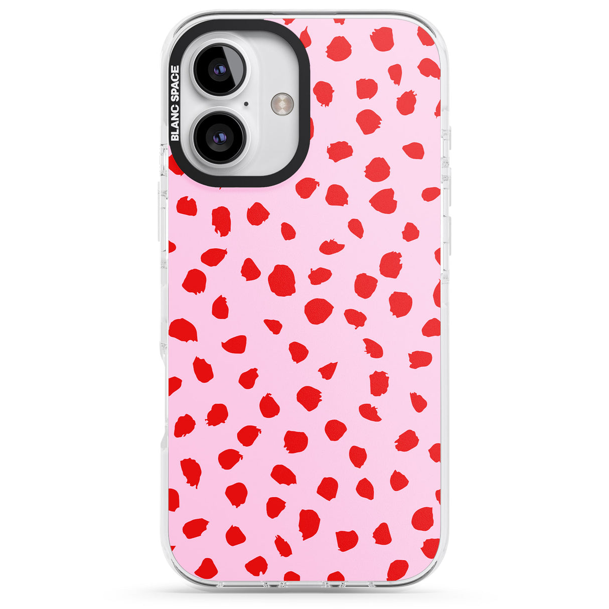 Red on Pink Dalmatian Polka Dot Spots