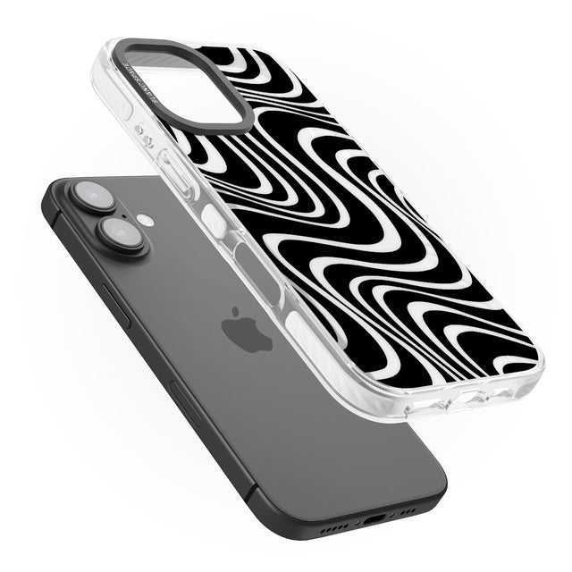 iPhone 16 Pro Max Abstract Waves Black Impact Phone Case