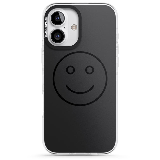 iPhone 16 Pro Max Dark Smiley Face Black Impact Phone Case