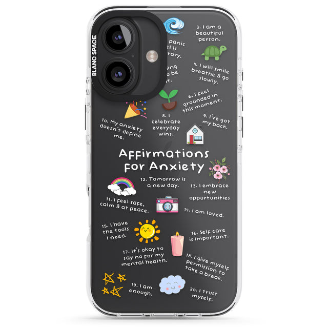 iPhone 16 Pro Max Anxiety White Text Black Impact Phone Case