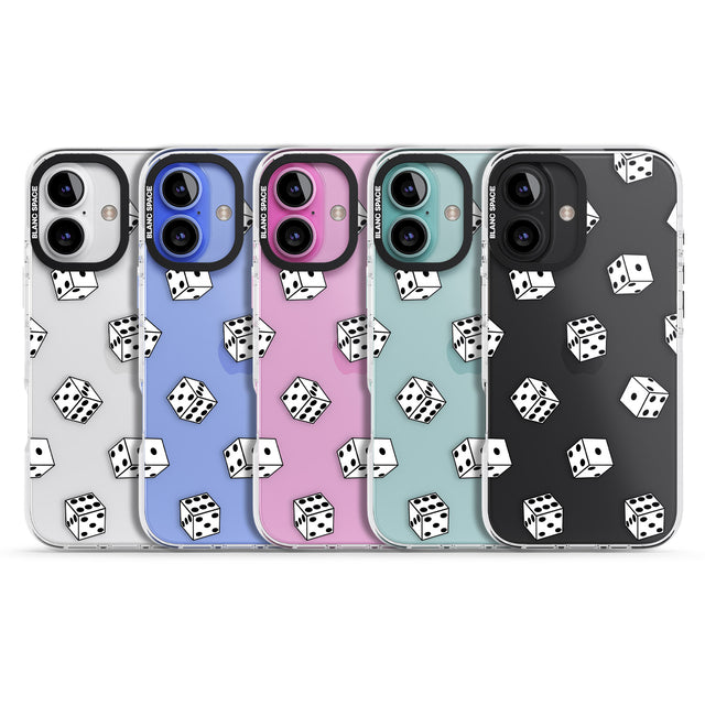 iPhone 16 Pro Max Clear Dice Pattern Black Impact Phone Case