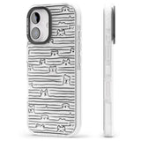 iPhone 16 Pro Max Dog Line Art - Black Black Impact Phone Case