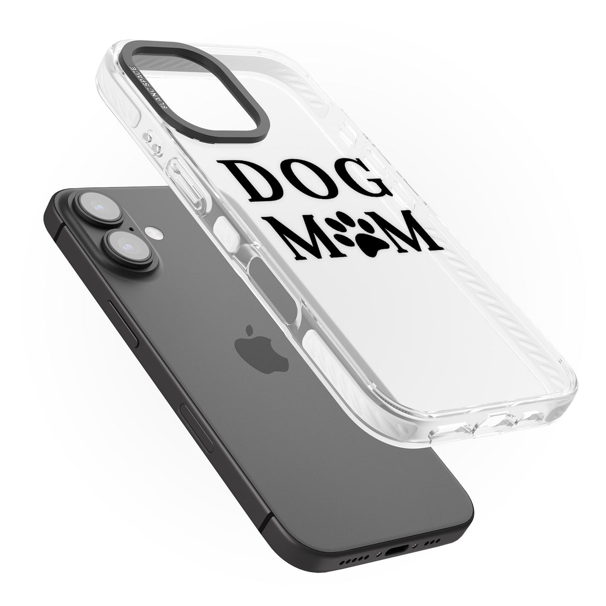 iPhone 16 Pro Max Dog Mom Paw Print Black Impact Phone Case