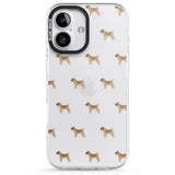 iPhone 16 Pro Max Border Terrier Dog Pattern Clear Black Impact Phone Case