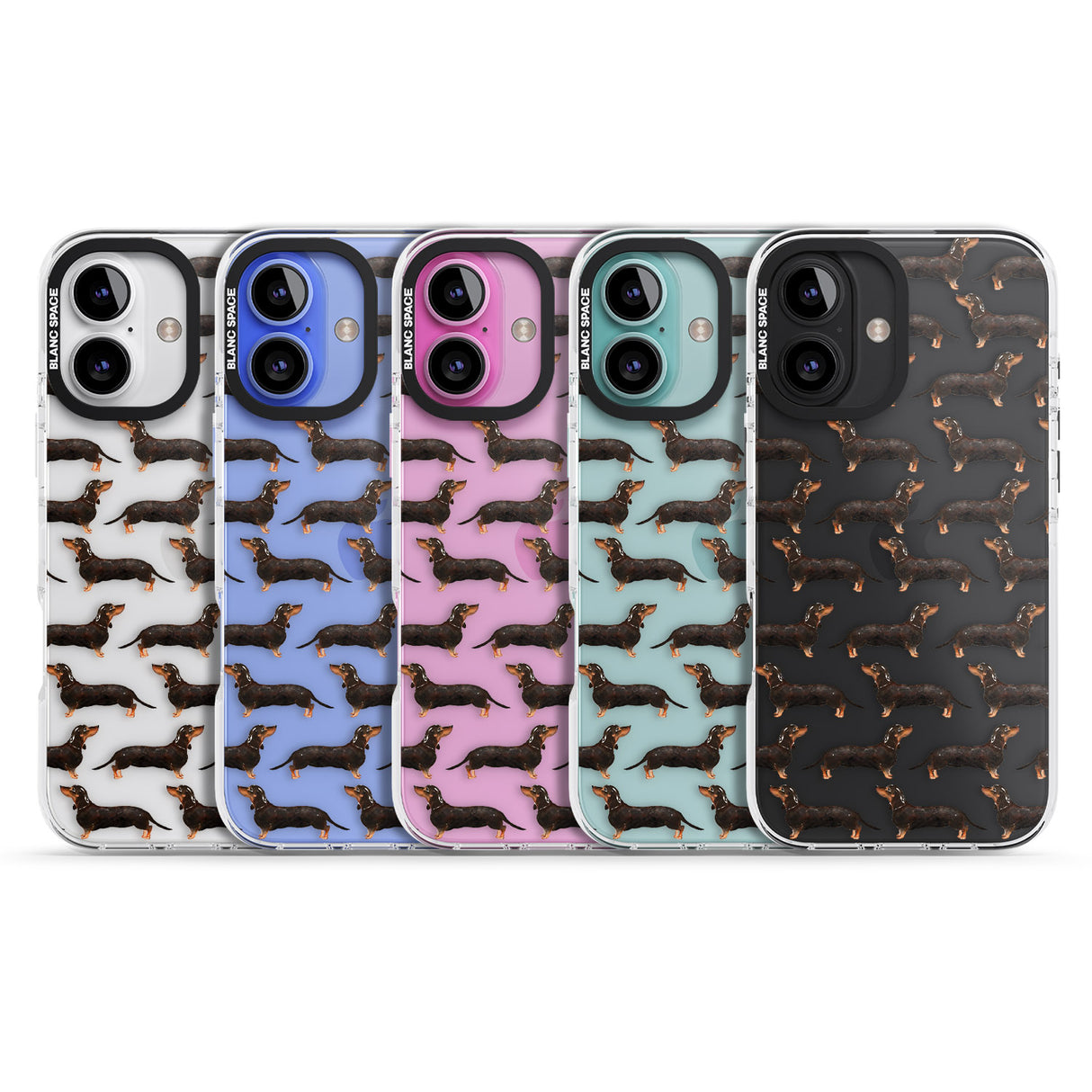 iPhone 16 Pro Max Dachshund (Black & Tan) Watercolour Dog Pattern Black Impact Phone Case