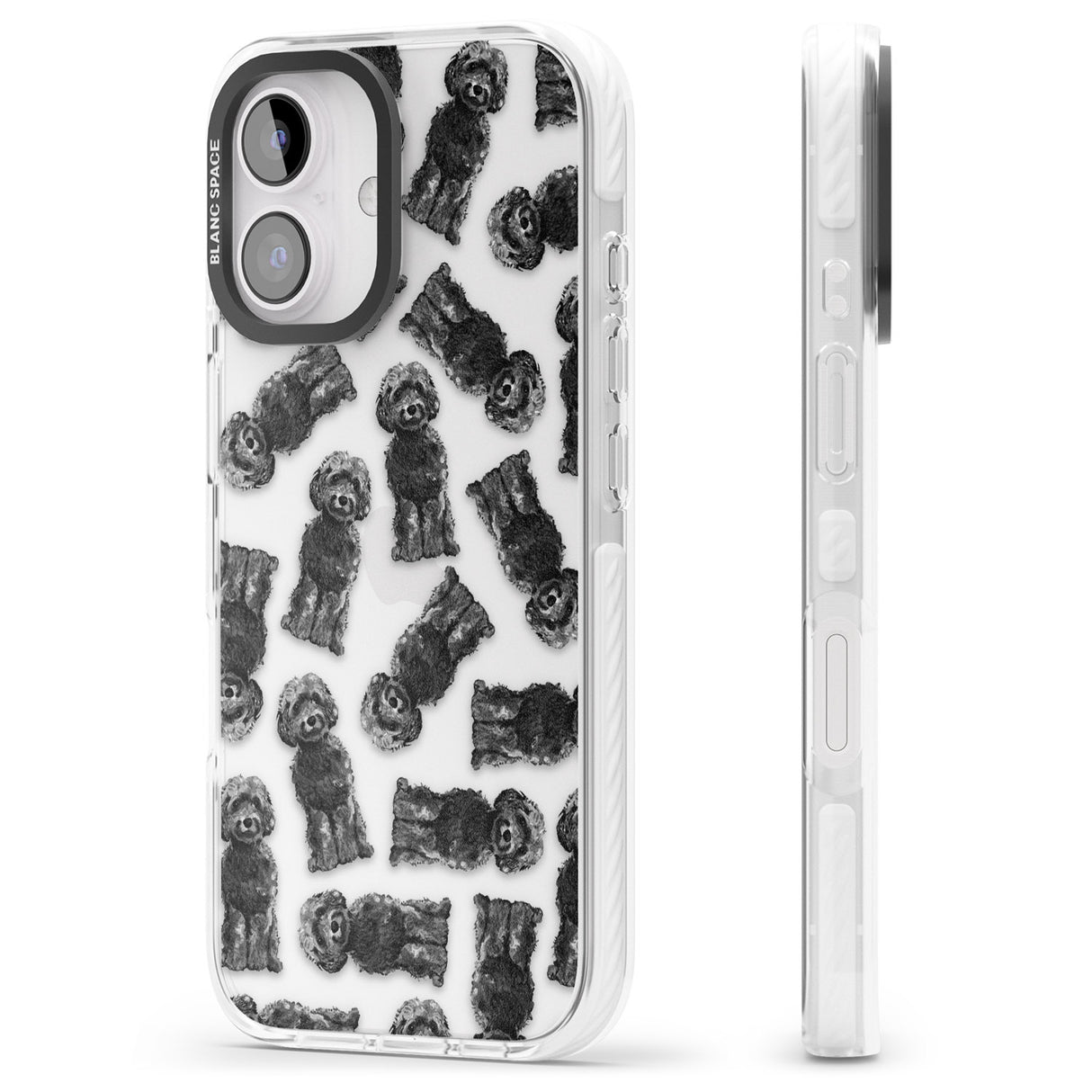 iPhone 16 Pro Max Cockapoo (Black) Watercolour Dog Pattern Black Impact Phone Case