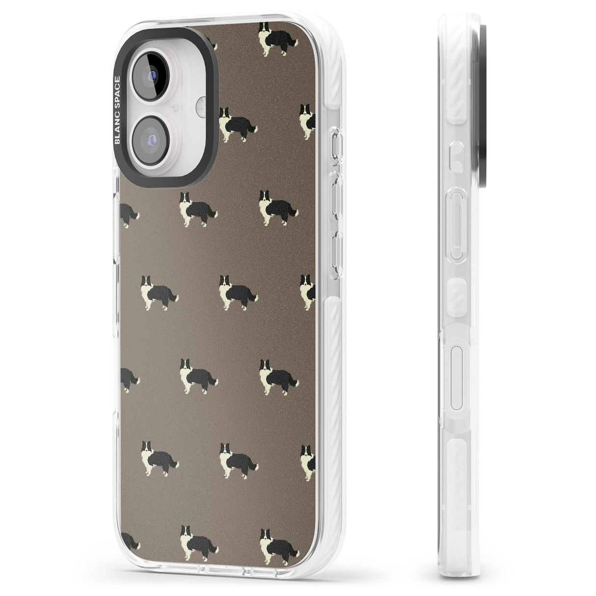 iPhone 16 Pro Max Border Collie Dog Pattern Black Impact Phone Case