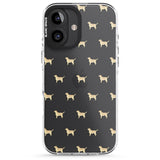 iPhone 16 Pro Max Tan Labrador Dog Pattern Clear Black Impact Phone Case