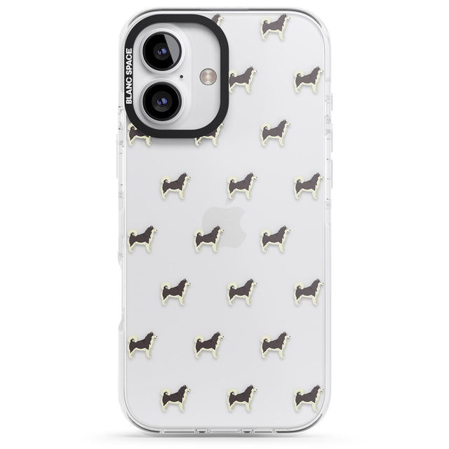 iPhone 16 Pro Max Alaskan Malamute Dog Pattern Clear Black Impact Phone Case