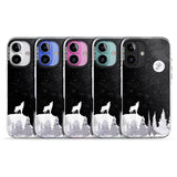 iPhone 16 Pro Max Moon Phases: Wolf & Full Moon Black Impact Phone Case