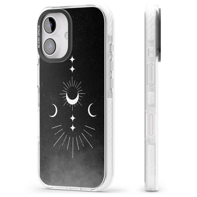 iPhone 16 Pro Max Small Moon Mandala Black Impact Phone Case