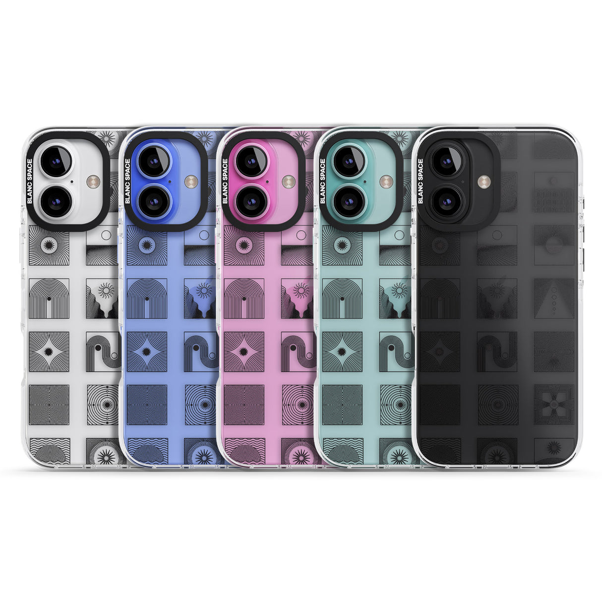 iPhone 16 Pro Max Abstract Lines: Mixed Pattern #1 Black Impact Phone Case