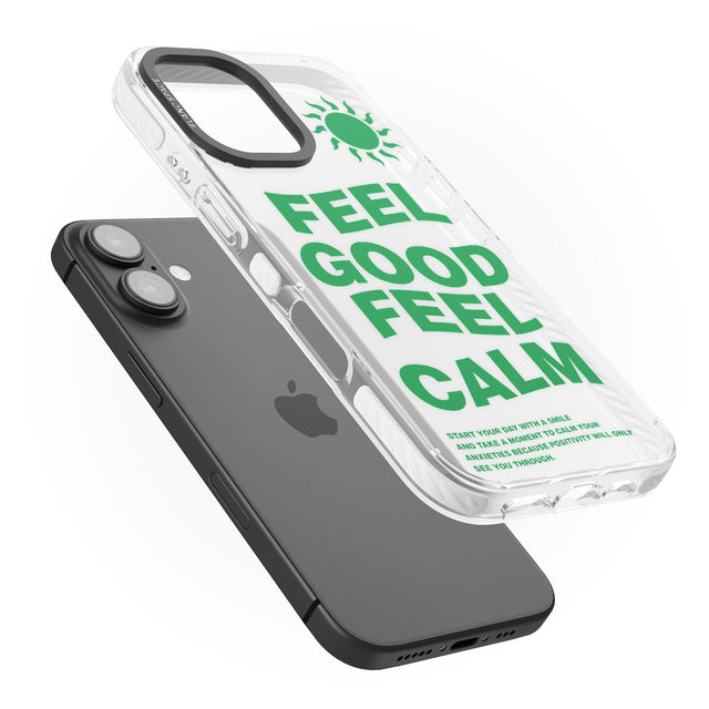 iPhone 16 Pro Max Feel Good Feel Calm (Green) Black Impact Phone Case