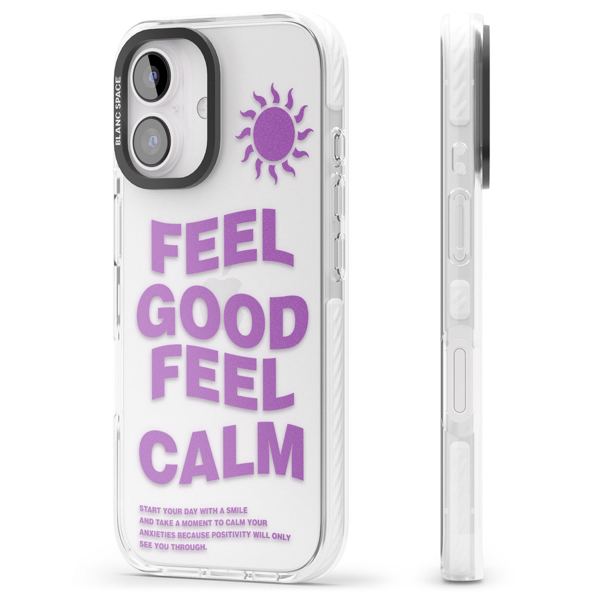 iPhone 16 Pro Max Feel Good Feel Calm (Purple) Black Impact Phone Case