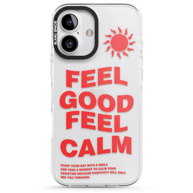 iPhone 16 Pro Max Feel Good Feel Calm (Red) Black Impact Phone Case